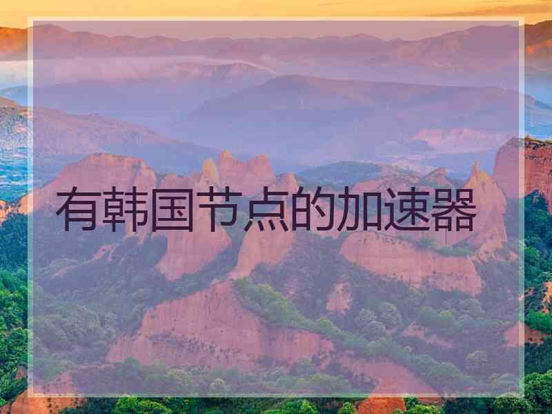 有韩国节点的加速器