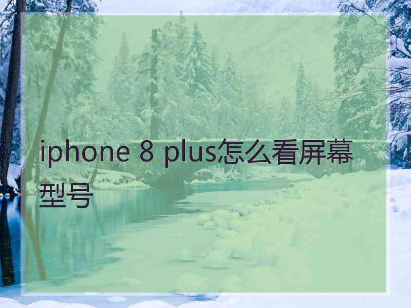 iphone 8 plus怎么看屏幕型号