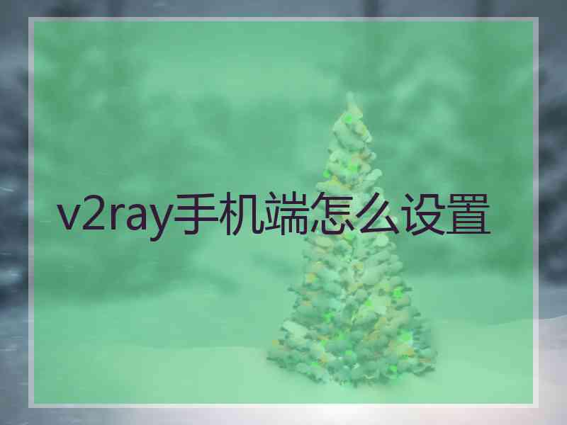 v2ray手机端怎么设置