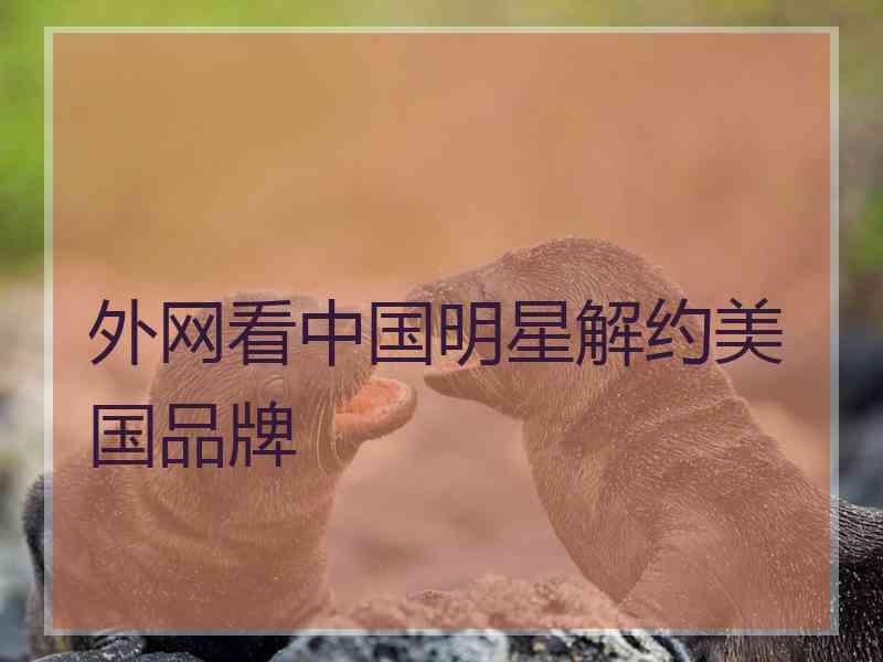 外网看中国明星解约美国品牌