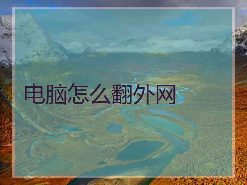 电脑怎么翻外网