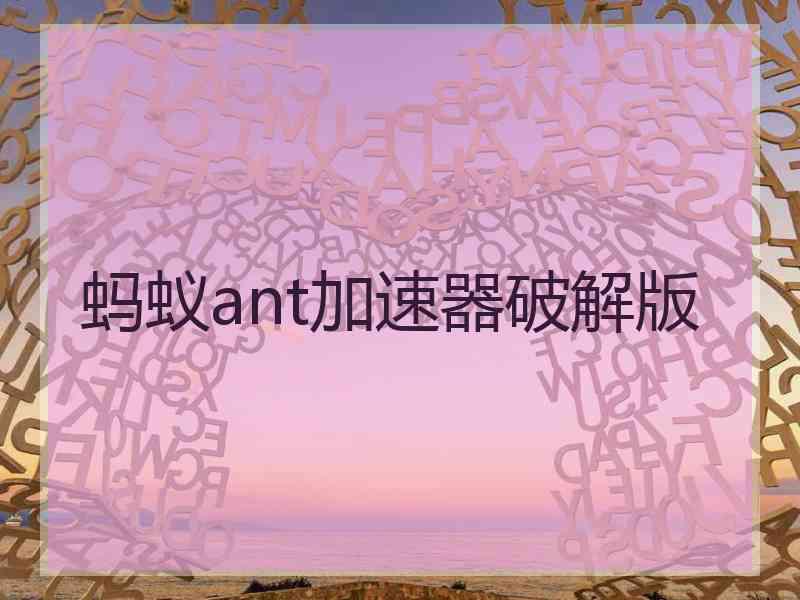 蚂蚁ant加速器破解版