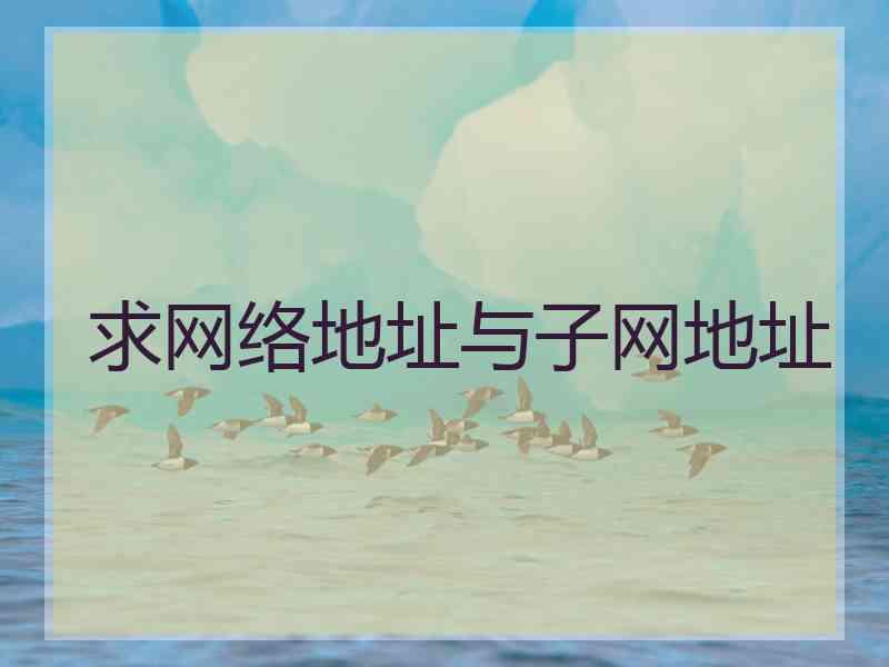 求网络地址与子网地址