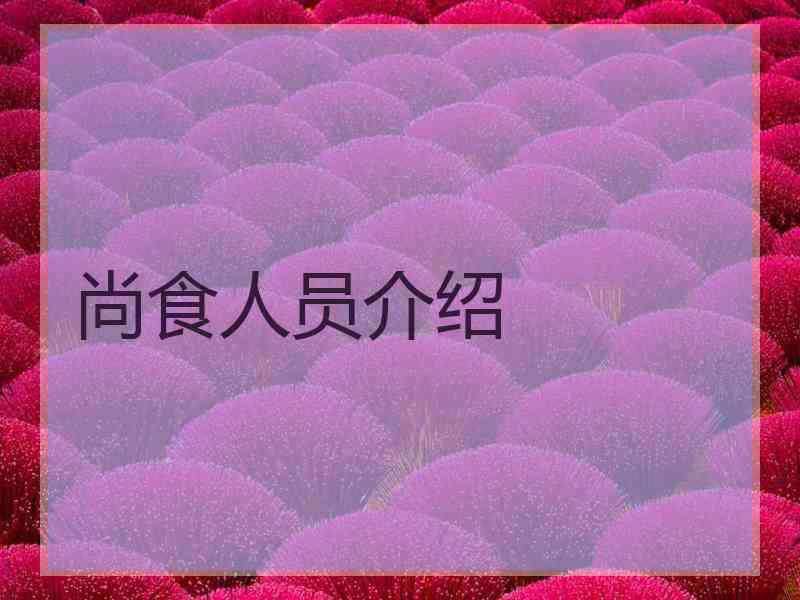 尚食人员介绍