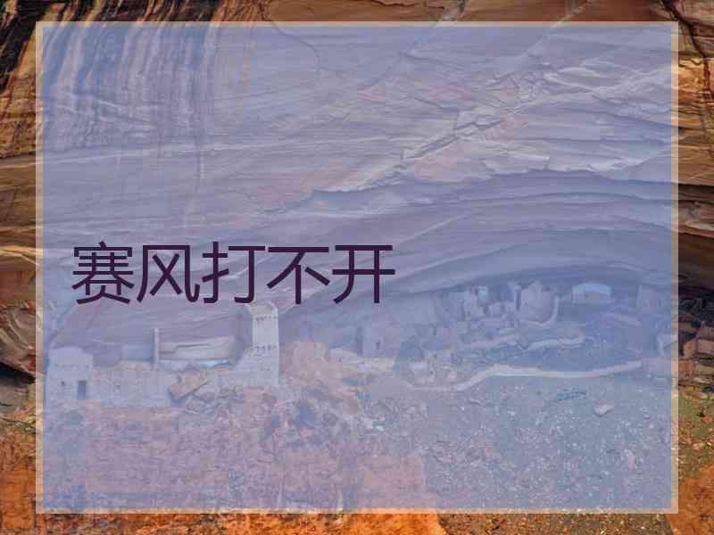 赛风打不开