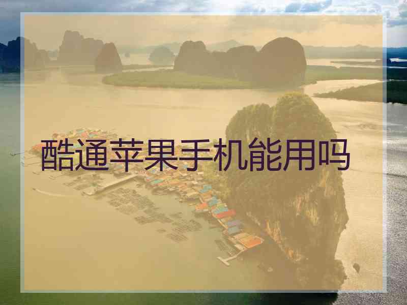酷通苹果手机能用吗