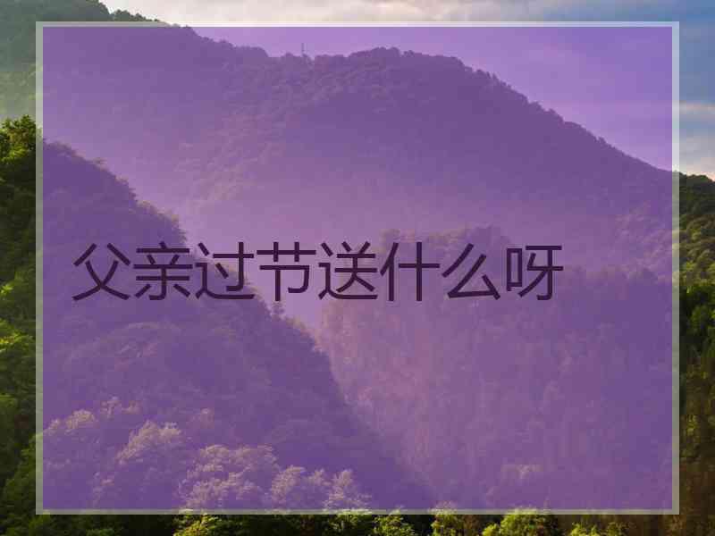 父亲过节送什么呀