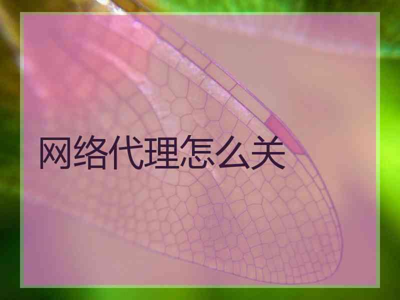 网络代理怎么关