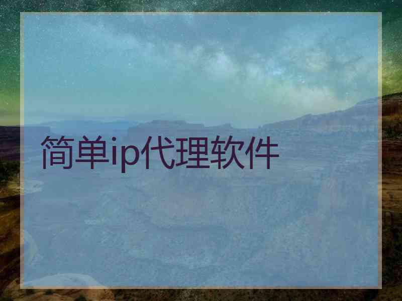 简单ip代理软件