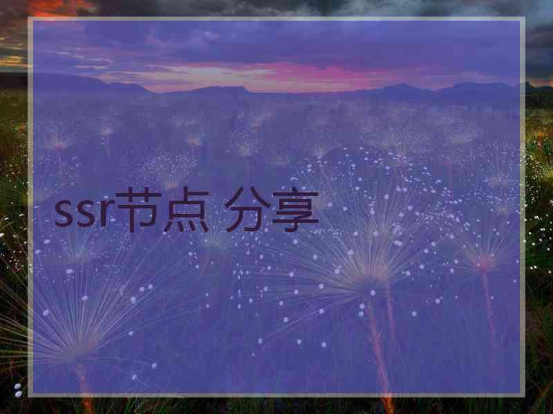 ssr节点 分享