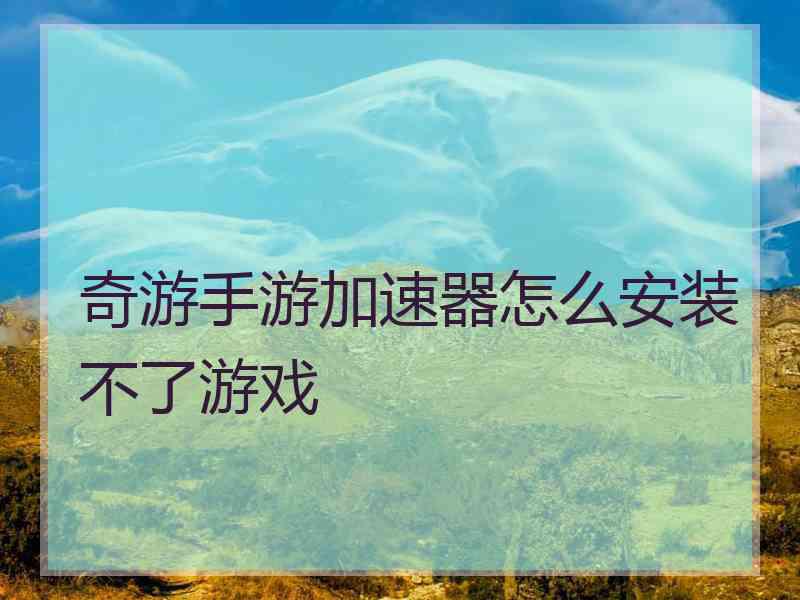 奇游手游加速器怎么安装不了游戏