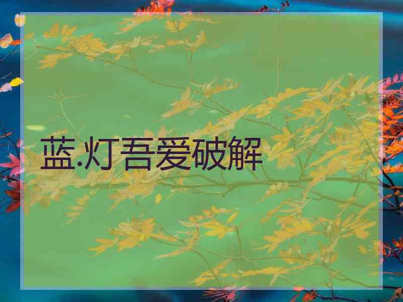 蓝.灯吾爱破解