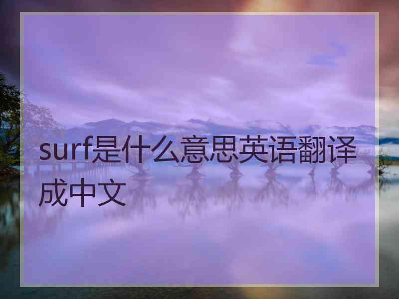 surf是什么意思英语翻译成中文
