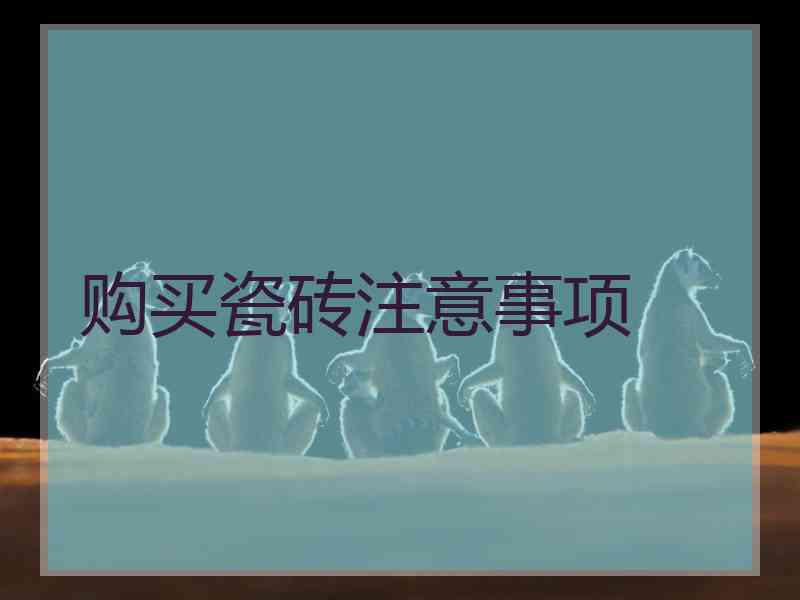 购买瓷砖注意事项