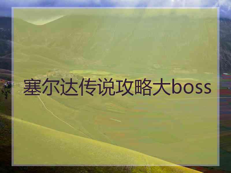 塞尔达传说攻略大boss