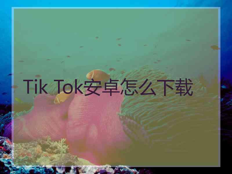 Tik Tok安卓怎么下载
