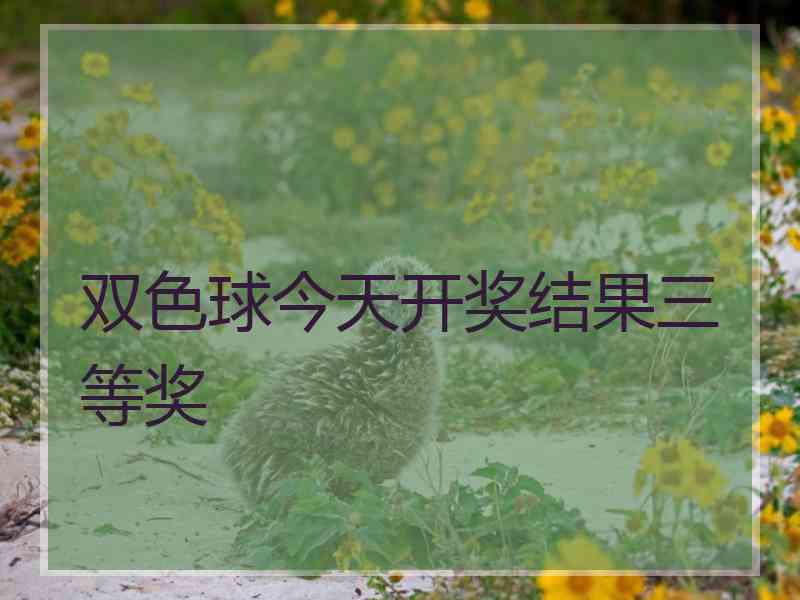 双色球今天开奖结果三等奖