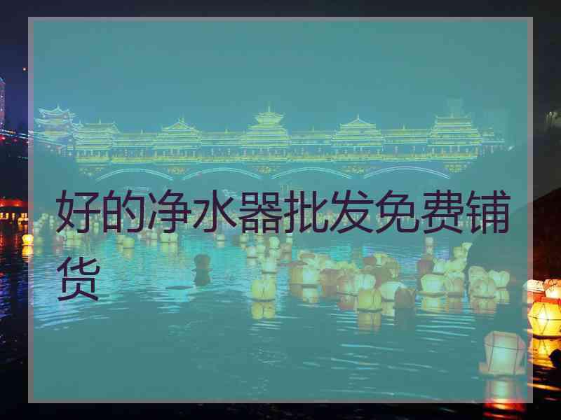 好的净水器批发免费铺货