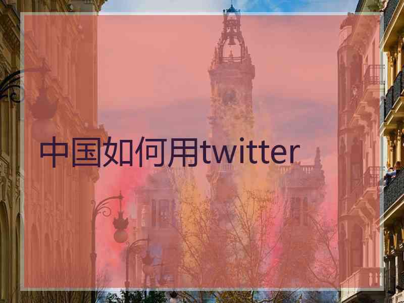 中国如何用twitter