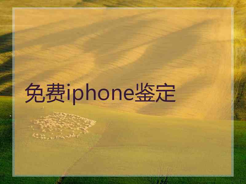 免费iphone鉴定