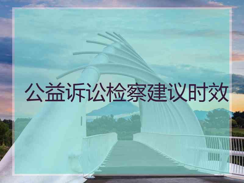 公益诉讼检察建议时效