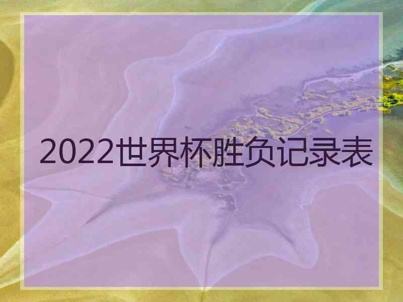 2022世界杯胜负记录表