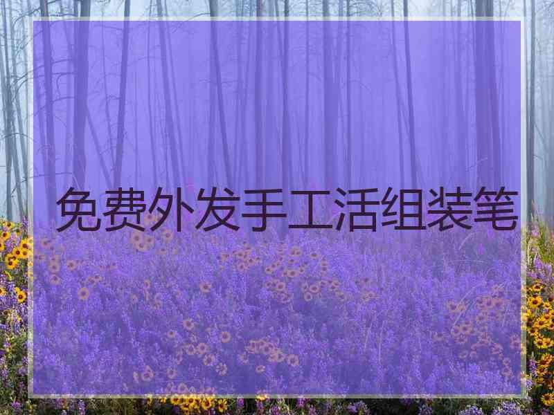 免费外发手工活组装笔