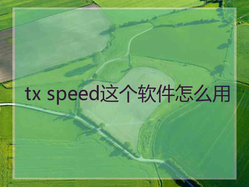 tx speed这个软件怎么用