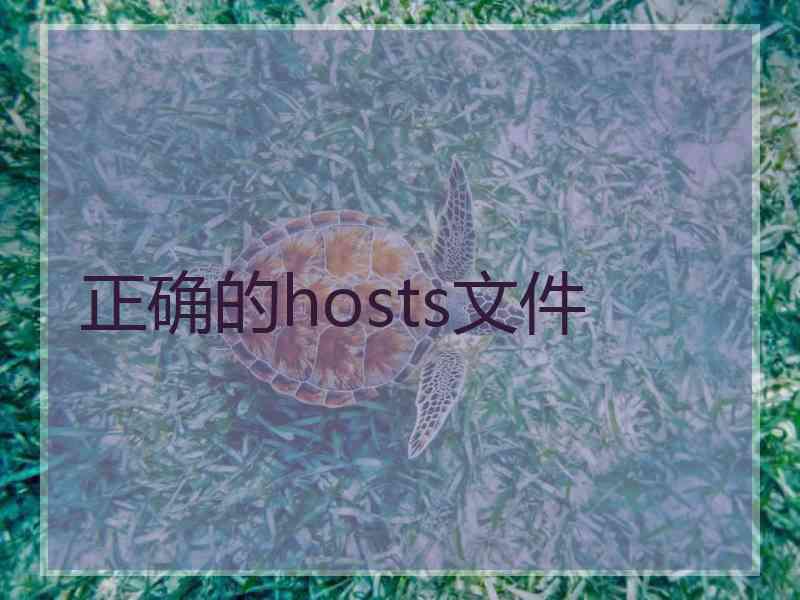 正确的hosts文件