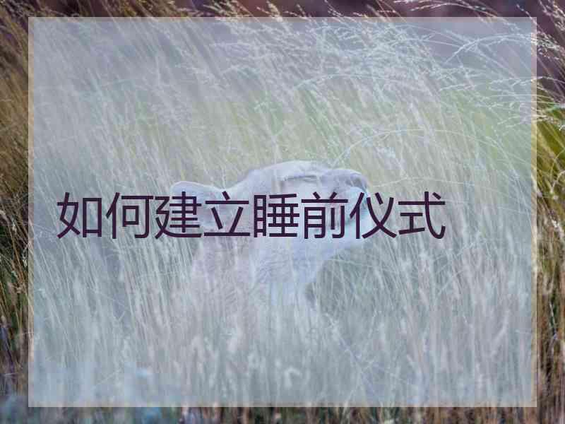 如何建立睡前仪式