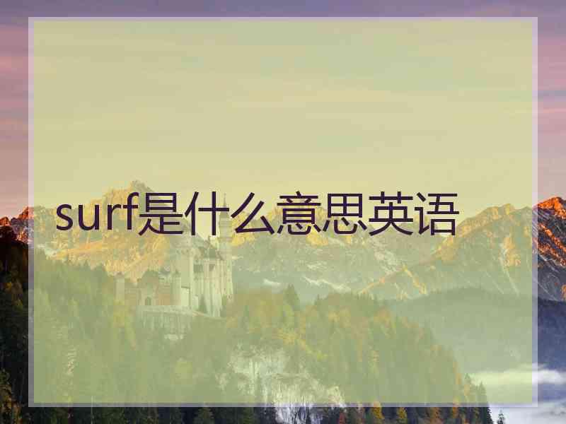 surf是什么意思英语