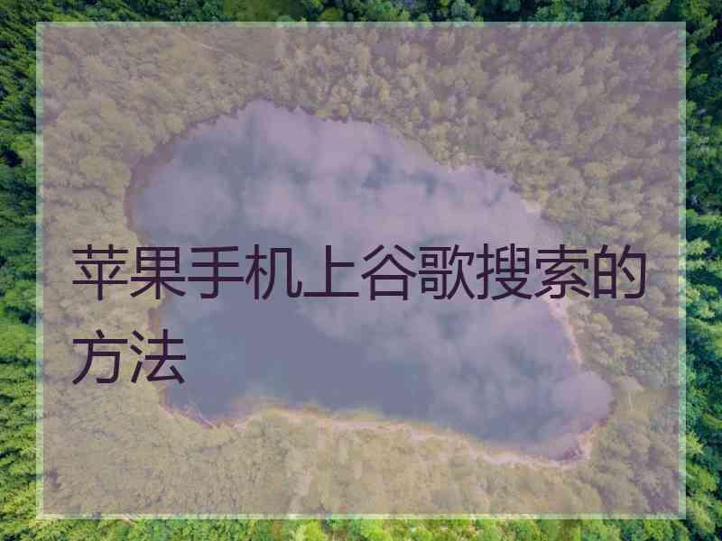 苹果手机上谷歌搜索的方法