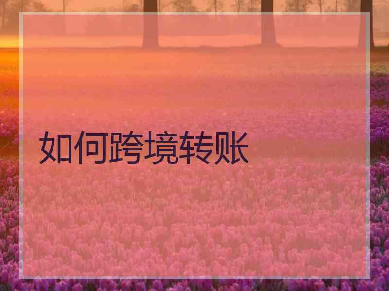 如何跨境转账