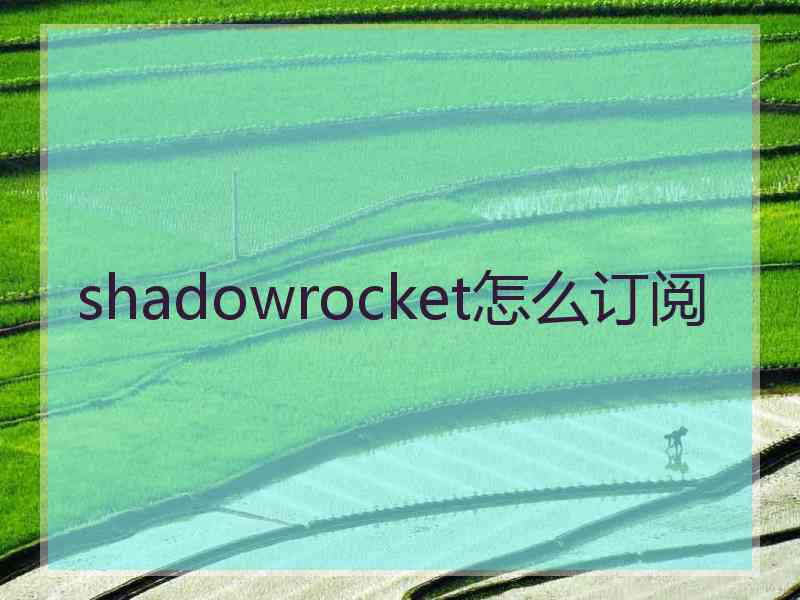 shadowrocket怎么订阅