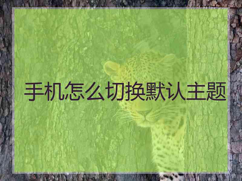 手机怎么切换默认主题