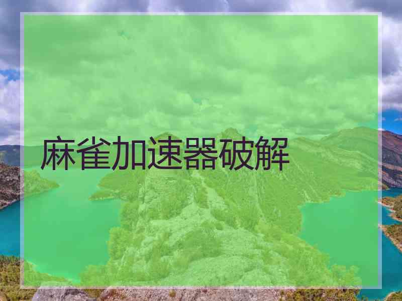 麻雀加速器破解